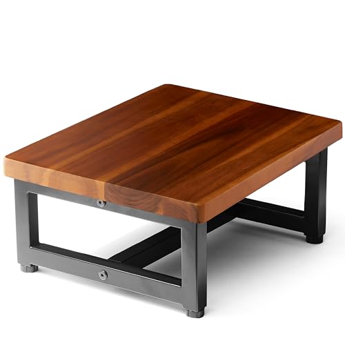 FANATU 6.3" Wooden Step Stool, One Step Stool for Adults with Metal Legs