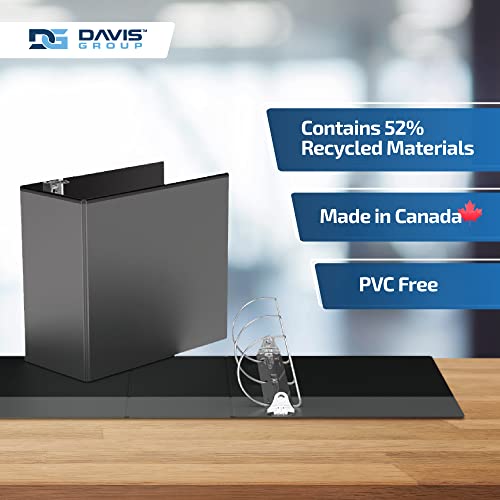 Easyview 3-Ring Binder, Clear-View Cover, 5" D Rings, Black, 4 Pack