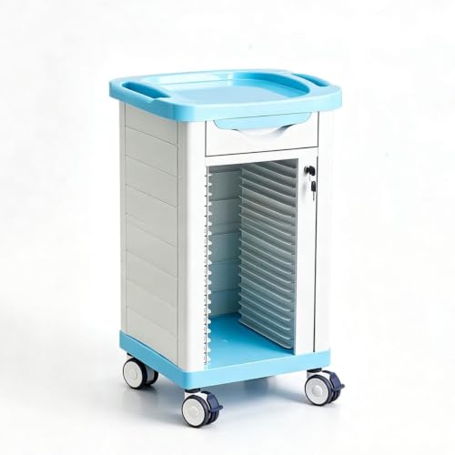 Multi-Tier Mobile Chart Rack with Numbered Compartments