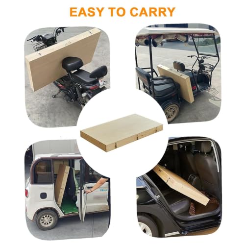 CHBMZ Foldable Wooden Market Display Booth, Portable Two Level Vendor Stand with Canopy, Compact Suitcase Design for Craft Fairs, Farmers Markets, Festivals & Pop Up Events(Yellow,106cm/41.7in)