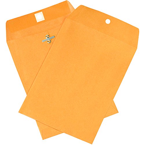 Tape Logic TLEN1002 Clasp Envelopes, 6 1/2" x 9 1/2", Kraft (Pack of 1000)