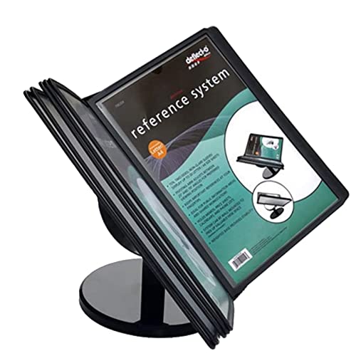 NIKAIDD Desktop Reference System - Desk Reference Organizer, Catalog Display Rack, 20 Page, A4 Letter-Size, Black Base, for Office/Home Display and Storage A4 Documents