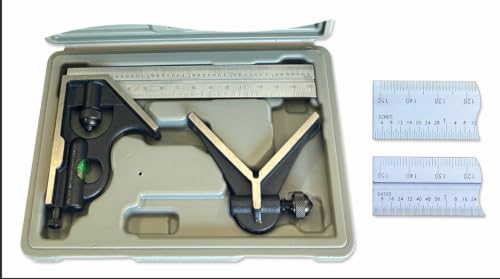 iGAGING 6 Inch Premium Combination Square Premium 3 Pieces Set (Square Head + Center Head + Blade), with Inch & Metric Scale 6" (32nd,64th) & 150mm(0.5,1mm) Scale, 34-206-3EM