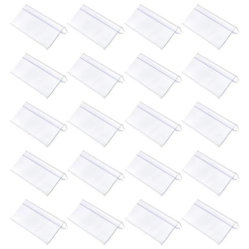 50-100 Pcs Clear Plastic Price Tag Holder for Supermarket Retail Shelf Label Display