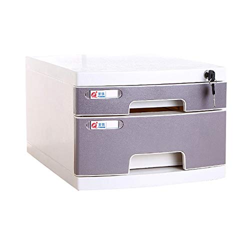 noxozoqm Flat File Cabinet, Drawer Organizer 2/3/4/5 Layers, with Lockable Environmentally Friendly Plastic, Classification Tags Improve Work Efficiency. (Size : 2 Layers)
