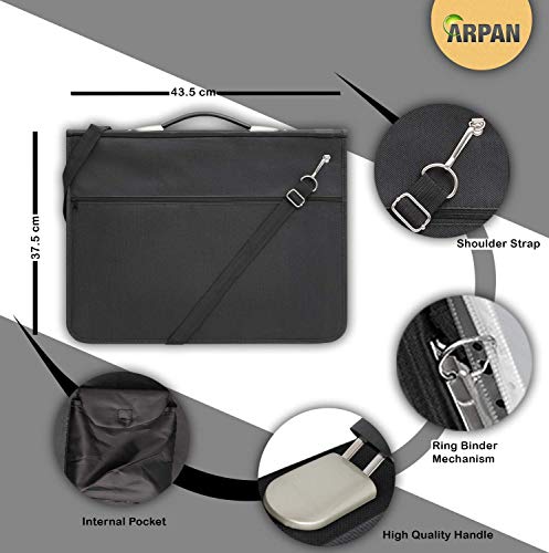 ARPAN Delux A3 Portfolio Presentation Ring Binder Art Storage Case + 10 A3 Clear Punched Pockets