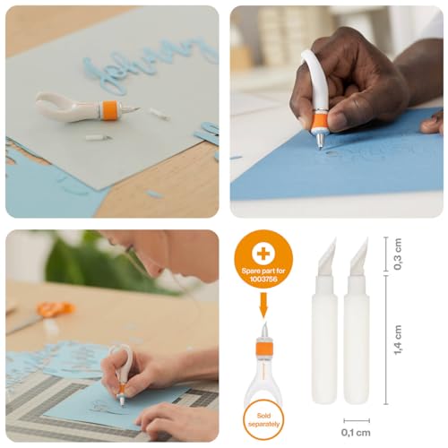 Fiskars Swivel Knife Blades (x2), Spare Blades for Fiskars Finger-tip Knife/Blade, Steel, Silver, 1003757