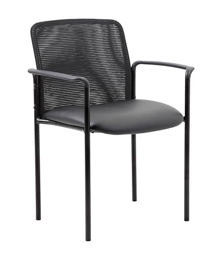 Boss Office Products Caressoft and Mesh Guest Chair in Black
