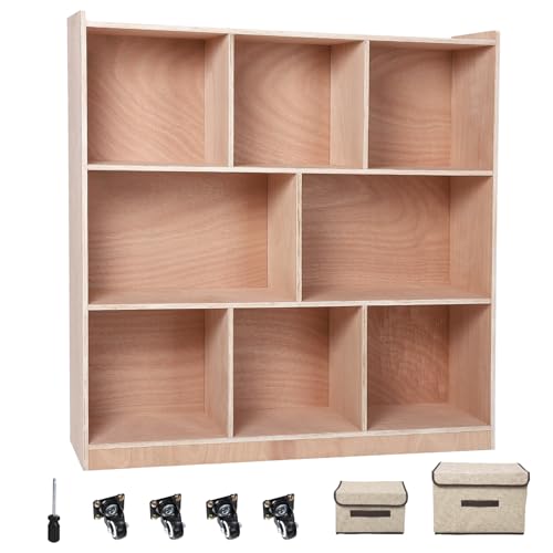 Amenitlif Cubby Mobile Tray Storage Cabinet,8-Section Lockers for Kids,Cubby Storage Organizer,Toy Storage Shelves,Classroom Cubbies,for Home/Daycare/Kindergarten