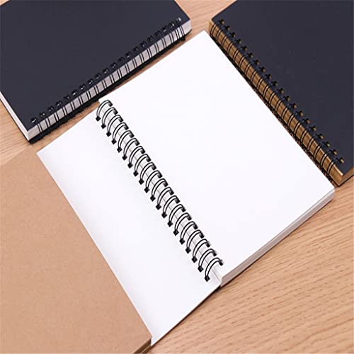 VIAENKFG Retro Spiral Coil Sketchbook Kraft Paper Notebook Sketch Painting Diary Journal Student Note Pad Book Memo(Style D)