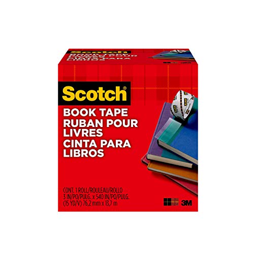 3M Scotch 845 76 Transparent Book Tape, Thick, 3.0 inches (76.2 mm x 13.7 m)