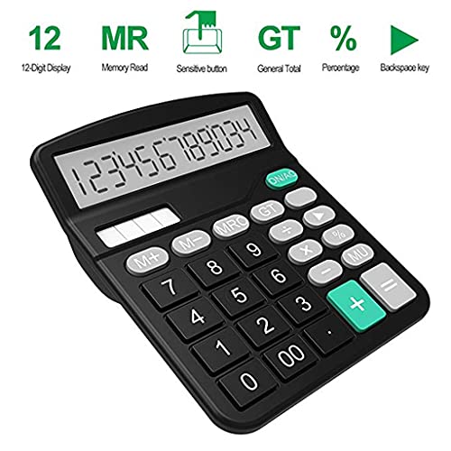 NSUQOA Office Finance Calculator Plastic Solar Computer Business 12-bit Desktop