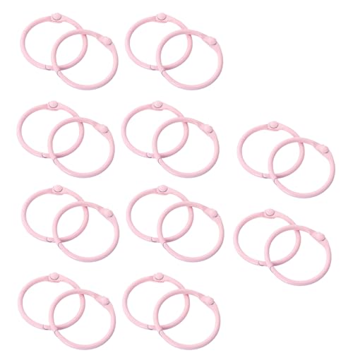 Binder rings 20 PCS Diameter 3cm Book Rings Metal DIY Ring for Home School Office Booklets Cards File,red(Roze)