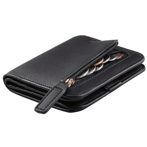 Vyrnox Unisex Genuine Leather Planner Wallet with 19mm Rings Binder Organizer Pebble Black (Black)