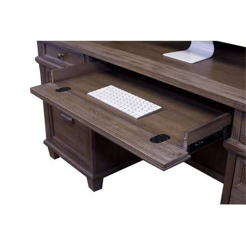 Martin Furniture Carson Credenza Wood Office Desk Writing Table Gray