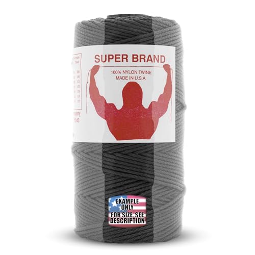 Tarred (Black) Nylon Twine, Braided. Size #21, 1 lb 3-Pack