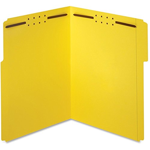 Pendaflex Fastener Folders, 1/3 Cut, Reinforced Tab, 2 Fasteners, Letter Size, Yellow, 50 Folders Per Box (22940)
