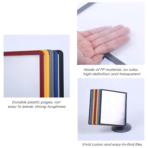 Wall file organizer,Wall Mounted File Holder, 360° Adjustable Catalog Display Rack with 20 Double-Sided Colored Pockets, 40 Sheet Capacity, Letter-Size, for Office/Home Display and Storage A4 Document