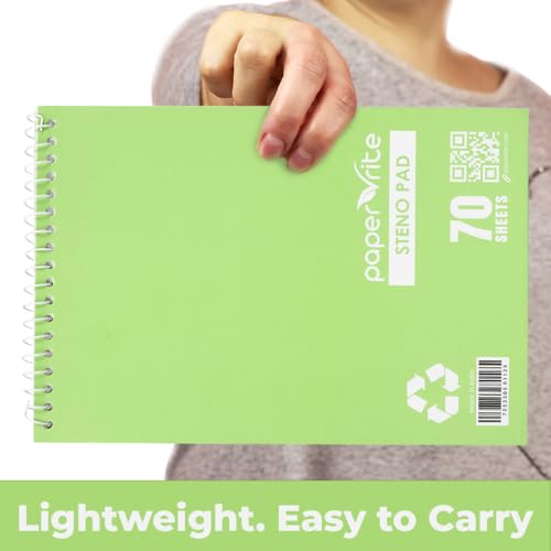 Paper Rite Steno Pads, 72-Pack, Light Green, 6x9 in