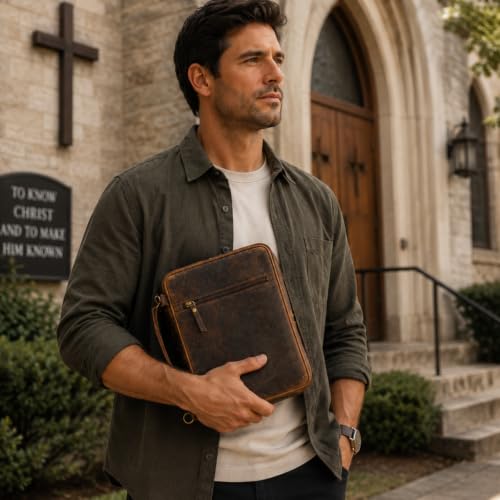 Large Bible Cover Case for Women & Men, Protective Book Cover, Carrying Bag for Church and Travel
