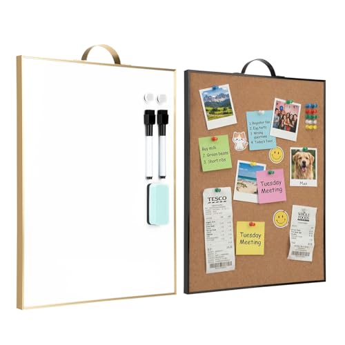 Small Whiteboard Cork-Board Combo for Wall, 2-Board Set, 24"x16" Total