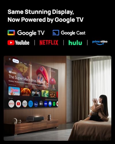 XGIMI AURA Series UST Laser Projector, Dolby Vision, IMAX Enhanced, 1,000,000:1 Dynamic Contrast Ratio, 0.177:1 Throw Ratio, Harman Kardon, 2300 Lumens AURA 2 GTV Black