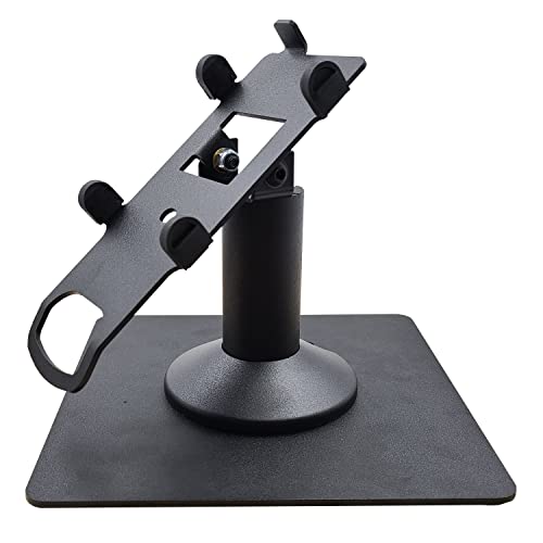 DCCStands Pax A35 Freestanding Swivel and Tilt Low Profile 4'' Terminal Stand with Square Plate, black