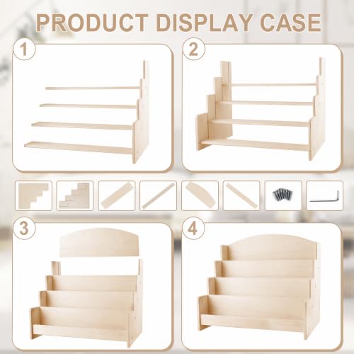 Kesiya 4-Tier Wooden Greeting Card Display Stand, Sticker Organizer Rack