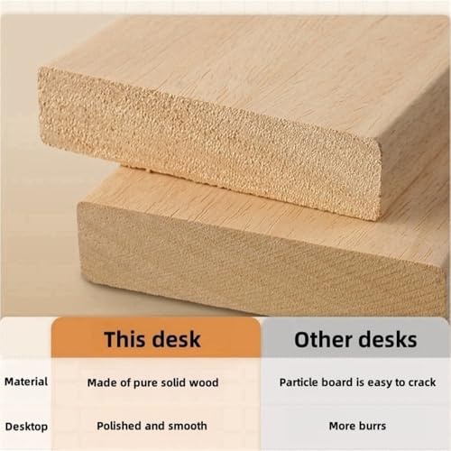 Solid Wood Folding Desk, Small Desk for Bedroom, Fold Small Desk, Computer Desk for Home Office, Simple Study Makeup Workstation, Wooden Study Office Desk Table for Small Spaces(Natural,80cm .5in)