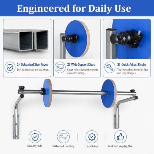 JLFTHYLL Bubble Foam Wrap Roll Dispenser,Galvanized Steel,Easy to Install