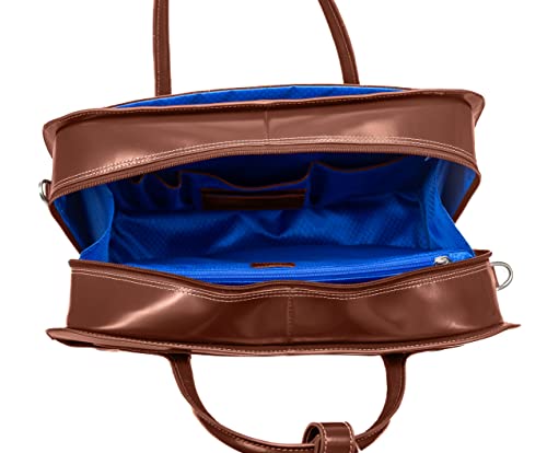 McKlein WILLOWBROOK, 17" Leather Detachable -Wheeled Ladies' Laptop/Computer & Tablet Business Briefcase Bag/Women's Rolling Overnight Travel Bag, Removable trolley case