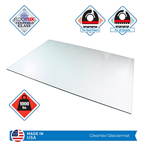 Floortex Glaciermat Carpet & Hard Floor Chair Mat, 36" x 42", Crystal Clear Glass (FC123642EG)
