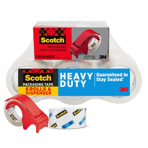 Scotch 38506DP3 3850 Heavy-Duty Packaging Tape, 1.88-Inch x 54.6yds, 3-Inch Core, Clear, 6/Pack