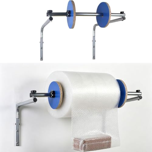 AFBEHL Bubble Cushioning Wrap Roll Dispenser, 40cm Wall Mount Foam Wrap Roll Dispenser, Quick Installation & Easy Rewind,Galvanized Thickening, for Packing Moving Shipping Protection Factory
