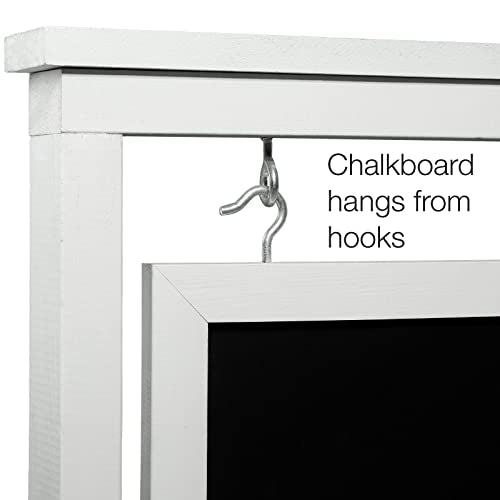 White Handcrafted Chalkboard Sign: Uniquely Designed Wooden Sidewalk Sign Message Board with Double Sided Display. Alternative to A-Frame & Sandwich Board Signs. Use Chalk or Liquid Chalk Markers.
