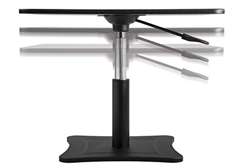 Victor High Rise Laptop Stand - Height Adjustable Workstation with Gas Strut Lift, Durable Wood Surface, 21" x 13" x 12" to 15.75", Black