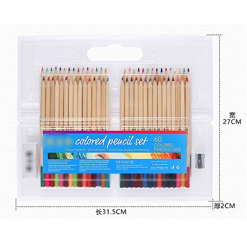 60 Colour Log Blister Box Folding A3 Lead Pencils Drawing and Painting Set
