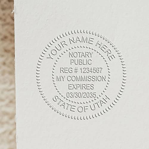 Heavy Duty Utah Notary Embossing Seal, Long Reach Desk 1-5/8 in Stamp UT