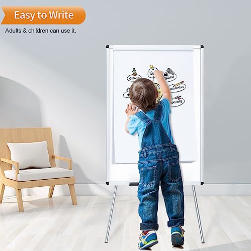 VIZ-PRO Magnetic Easel Whiteboard, 36 x 24 Inches, Height Adjustable Stand