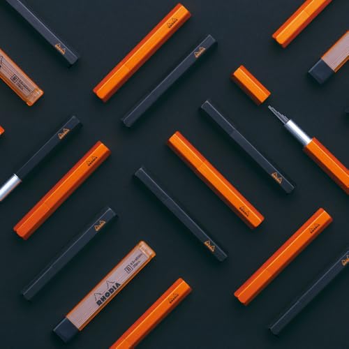 Rodia cf9357 Mechanical Pencil Script Lead Case Refill Set 0.5mm Aluminum Body Anodized Orange