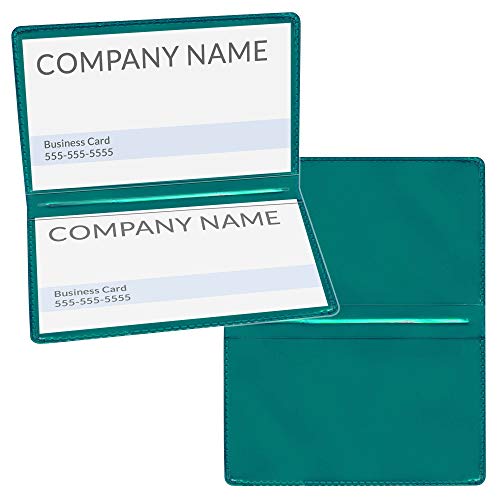StoreSMART - Metallic Green Folding Business Card Holders - 50 Pack - Polypropylene Plastic (RPP2915MG-50)