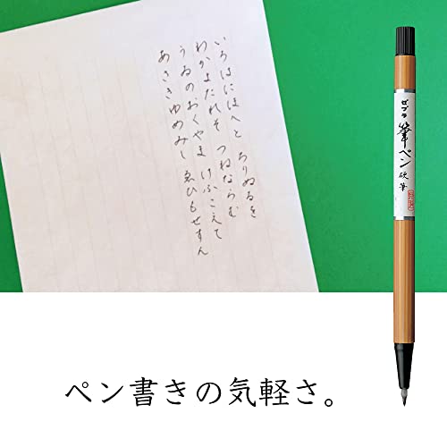 ZEBRA B-FD-303 Brush Pen, Hard Brush, Fine Point, Pack of 10, Black