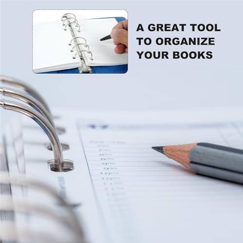 A5 ring binder Ring Binder Mechanism 6 Pieces A6 Hole Spines for Planners and Binders(A6 Gold Tone)