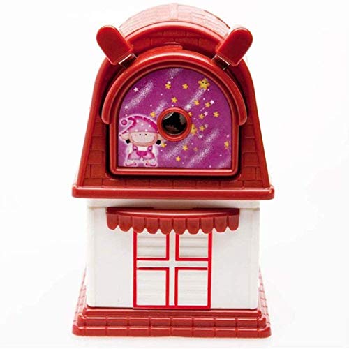 Hand Crank Pencil Sharpener House Shape, Beautiful, Alloy Steel, Sharp and Not Easy to Break, for School/Home/Office, Black(Gray)