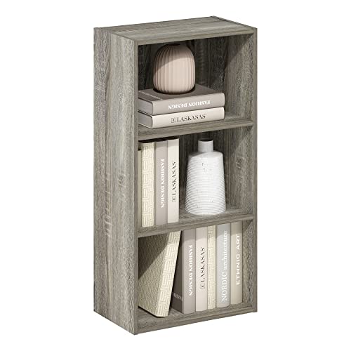 Furinno LUDER 3-Tier Book Shelf, Open Shelves Bookshelf, French Oak