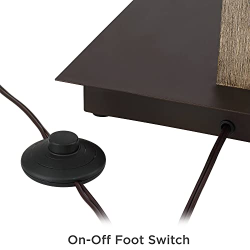 Gentry Oil-Rubbed Bronze 2-Light Downbridge Arc Floor Lamp with USB Dimmer