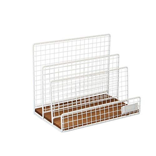 AFPSDLFJDLS Document Organizer - Decorative Metal Farmhouse Magazine Holder and Organizer Bin - Standing Rack for Magazines, Books, Newspapers,(D)