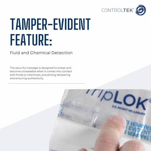 ControlTek TripLok Tamper-Evident Deposit Bags, Clear, 12" x 16", 100 Bags