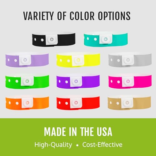 500 WristCo Neon Pink Plastic Wristbands for Events