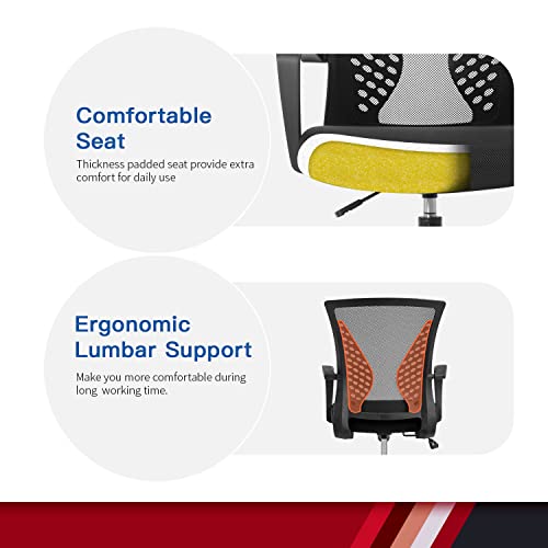 FDW Drafting Chair Tall Office Chair Ergonomic Office Chairs Adjustable Height Rolling Swivel Computer Task Chair Mesh Desk Chair with Arms Foot Rest Back Support (Black)